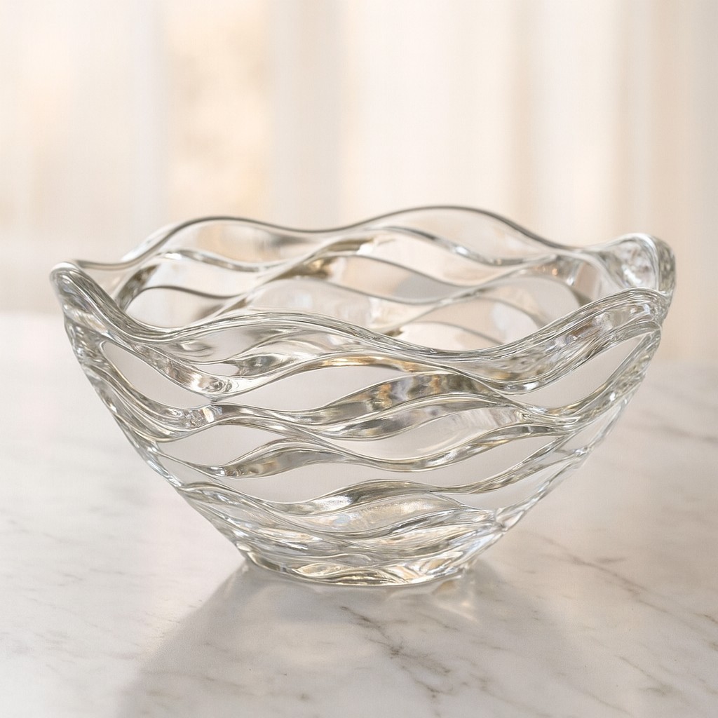 Cristal d&rsquo;Arques Swirl Crystal Punch Bowl &ndash; Elegant Fren