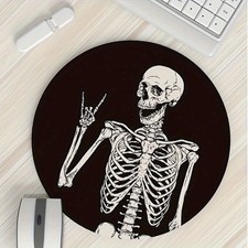 Black Skull Pattern Mouse Pad Anti-slip Desk Mat Office Home Laptops Decoration