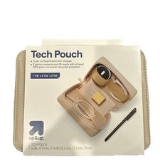 Tech Pouch Electronics Storage Organizer Case Beige Home Office Car Travel New