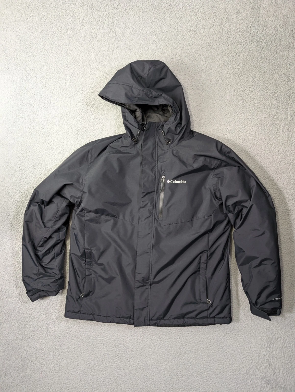 Columbia Cascadian Peaks Jacket Mens Large Black Insulated Lined Omni Heat