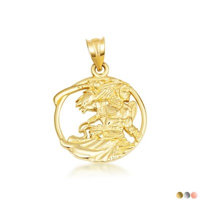 Gold Afro-Brasilianische Gottheit Ogum Orisha Anhänger Halskette