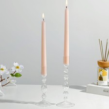 Glasseam Portacandele in Vetro: Portacandele A Cero Set di 2 Candelieri