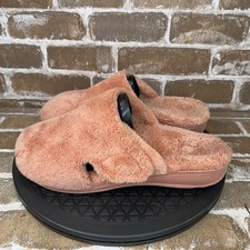 Vionic Gemma Coral Pink Fuzzy Slip On House Mule Slippers Women  s Size 8