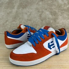 Etnies Mens Verano Sneakers 8 Orange White Blue Leather Skate Shoes
