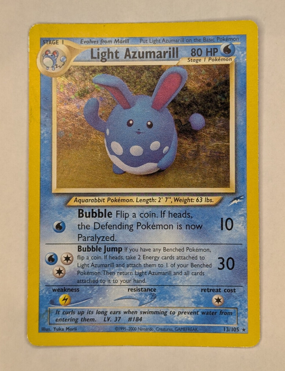 2002 POKEMON NEO DESTINY #13/105 LIGHT AZUMARILL HOLO MP