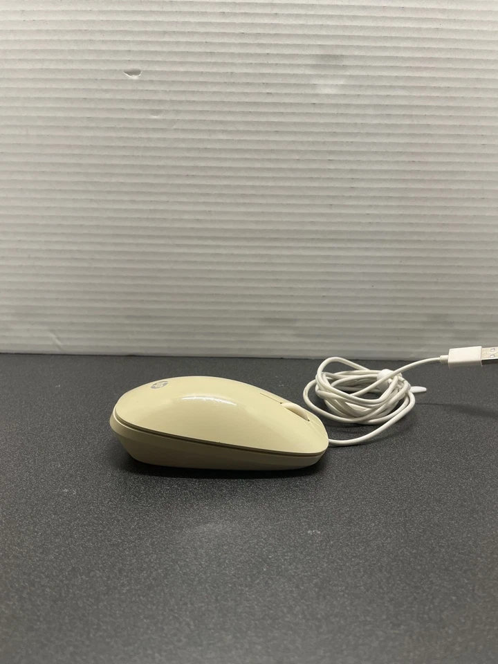 HP White Lifestyle White Wired USB Optical Mouse MODEL TPC-P001M 2 Button Scroll - Image 3 of 4