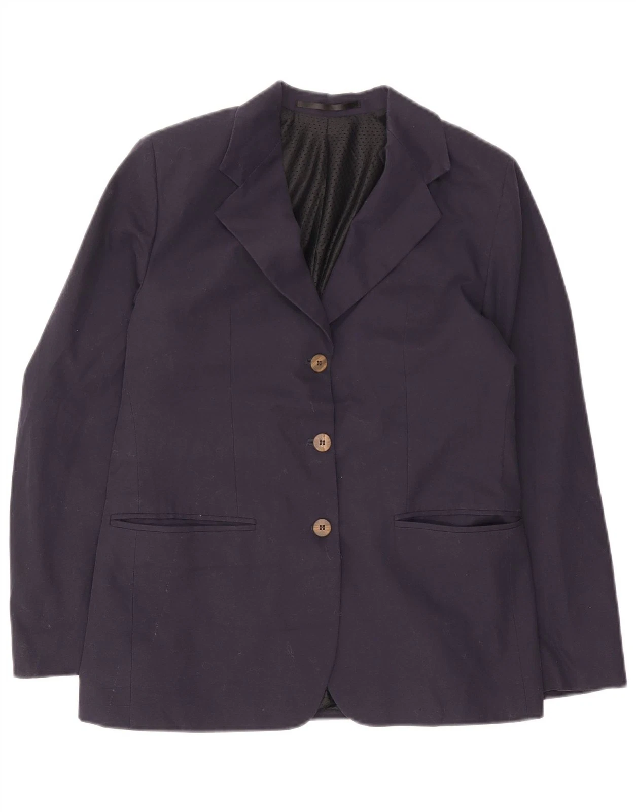 Rohan Womens 3 Button Blazer Jacket UK 12 Medium Navy Blue Polyester WC20