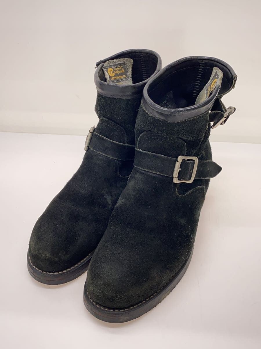 CHIPPEWA 91096 Engineer Boots Black Odessa Seude Black Size