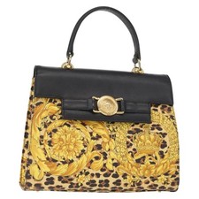 Gianni Versace Borsa a Mano PVC Pelle Oro Giallo Autore am9830