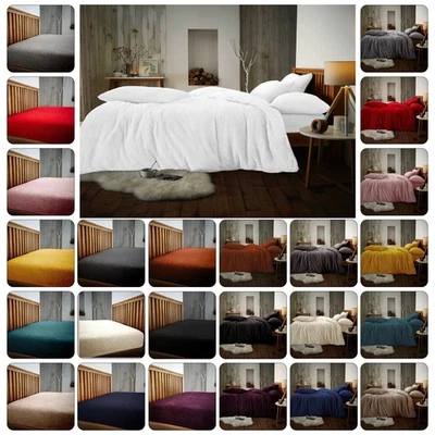 GC Teddy Bear Fleece Duvet Cover Quilt Soft Cosy Bedding Set & Pillowcases All size