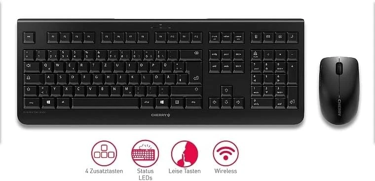 CHERRY DW 3000, wireless keyboard and mouse set, German layout, QWERTZ keyboard, - Image 2 of 4
