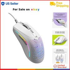 Wired PC Gaming Mouse Honeycomb Shell 6 Buttons RGB Light Lightweight