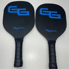 Go Time Gear - Pickleball Paddles Black Blue GG Gear Wood Wooden Set 2 Pair USED