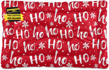 Dog Bed Mat Christmas Hohoho Washable Anti-Slip Bottom Comfy Kennel Pad Cat Crat