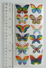 Violette Collection - RAINBOW BUTTERFLIES - 1 Sheet of Colorful Stickers C156