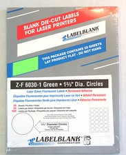 1 2/3" Green or Red Fluorescent Round Dot Inventory LABEL Sticker PERMANENT
