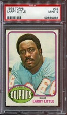 1976   Topps  Football   # 33   Larry Little      MT   MINT   PSA 9 +++   