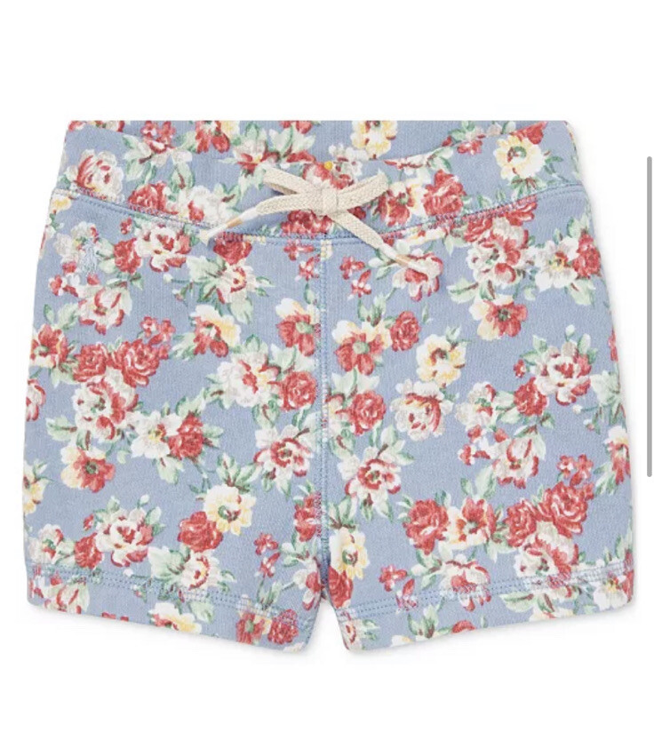 Polo Ralph Lauren Toddler Girls Floral Cotton French Terry Shorts Size NWT