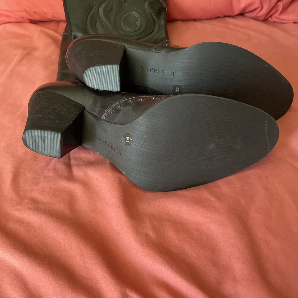 GIANI BINI ИЗ ЧЕРНОЙ КОЖИ КОВБОЙСКИЕ САПОГИ РАЗМЕР 8  - Изображение 4 из 4