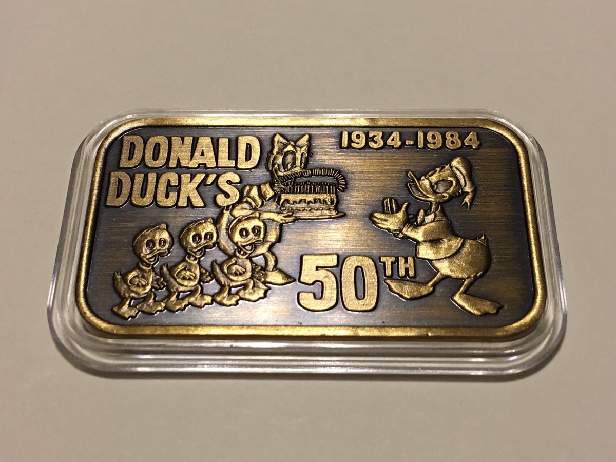 Greathouse DONALD & DAISY DUCK 50th 1 oz Bronze Art Bar rare