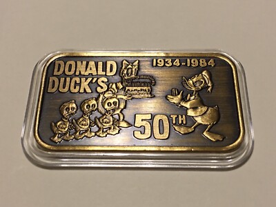 Greathouse DONALD & DAISY DUCK 50th 1 oz Bronze Art Bar rare