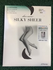 Sheer Caress Silky Sheer Panty Hose Average Smoke Grey JCPenny Control top