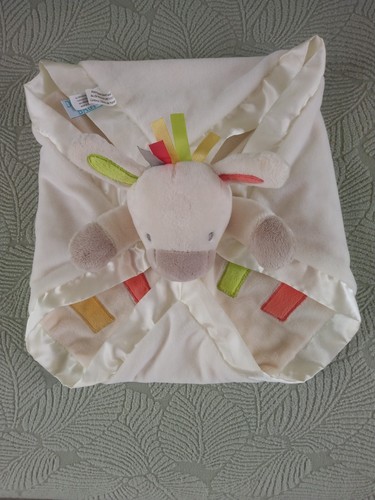 Soft Zebra Lovey 15"x15" Cream Multicolored Security Blanket 2016 Douglas Baby - Picture 3 of 11