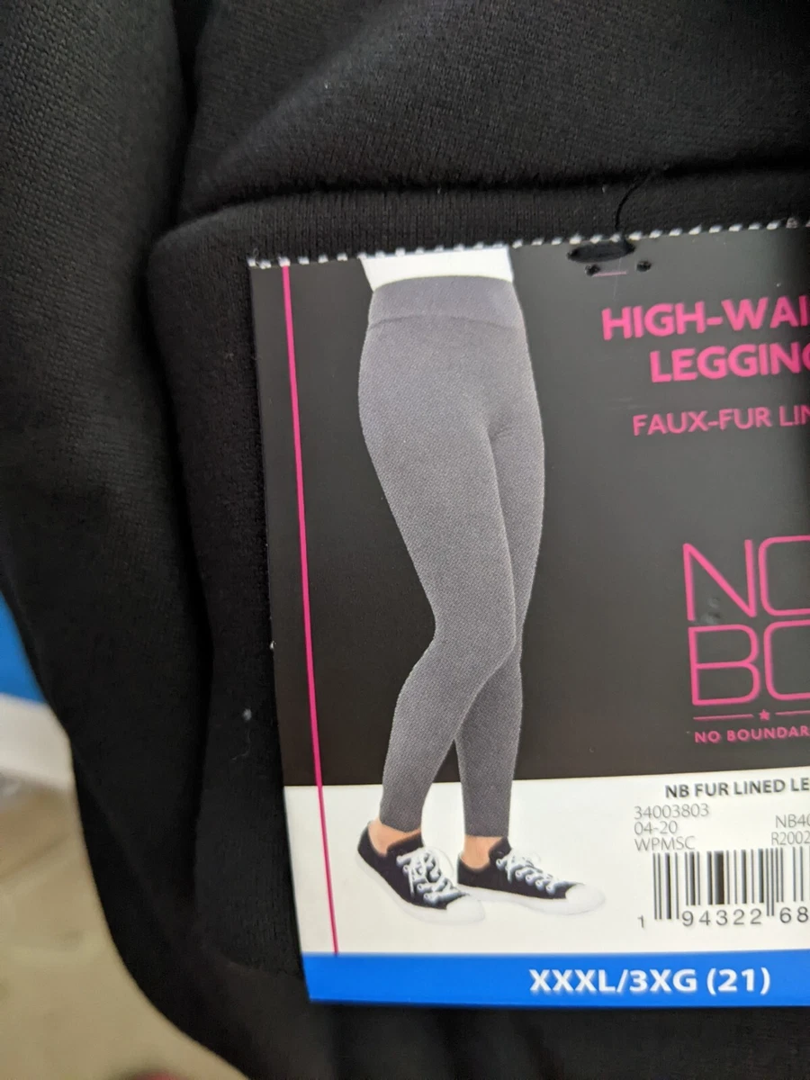 No Boundaries High Waist Legging Faux Fur Lined Juniors Women Black NEW