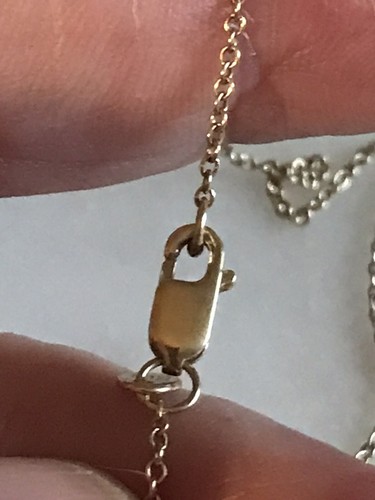 18K massives Gold quadratischer Diamant Anhänger Halskette 17" L SB Punze 750 - Bild 11 von 13