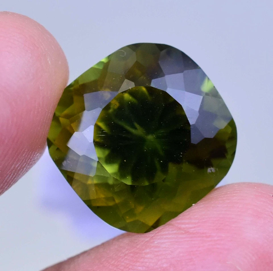 Natural Bi-Color Tourmaline 17.90 Ct Cushion Certified Flawless Loose Gemstone - Image 3 of 4