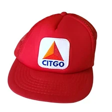 Vtg Citgo Patch Foam Backed Hat Snapback Red Cap 80s 70s 90s Gasoline Trucker