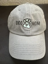 Open Road Brands “Dog Mom” Dog Paw Adjustable Gray Hat NWT**