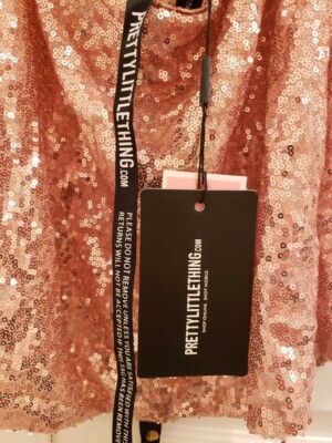 green emerald velvet dress Dance Fever Strappy Back Sequin Mini Dress Rose Gold– Selfie Leslie main image 0
