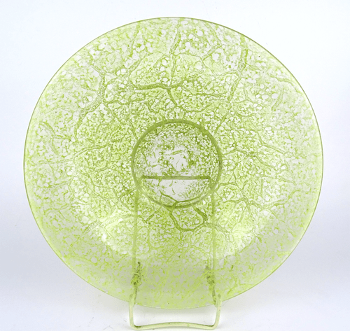 Art Déco WMF Ikora Art Glass Bowl Centerpiece Glas Schale yellow-green c. 1930s - Picture 8 of 8