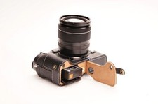 Borsa mezza fotocamera in vera pelle fatta a mano per Fujifilm X-T1 XT1 nera
