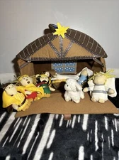 Child Christmas Nativity Scene Set 10 Piece Set Manger Soft Plush