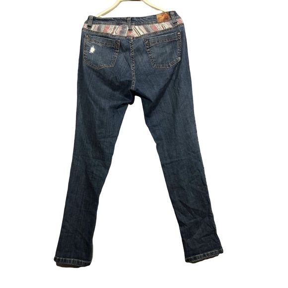 Hart Skinny Jeans Women Size 31 Blue Patchwork Patch Quilt Distressed Retro Rare-image