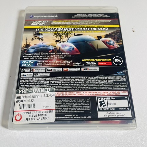 NECESIDAD DE VELOCIDAD: HOT PERSECUCIÓN EDICIÓN LIMITADA Playstation 3 PS3 probado funcionando - Imagen 5 de 5