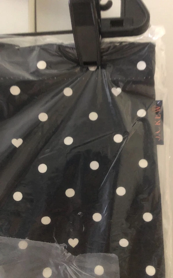 J. Bolso de Mano Crew de Lona Lunares y Corazones Azul Marino/Marfil Nuevo Foto 3 de 4