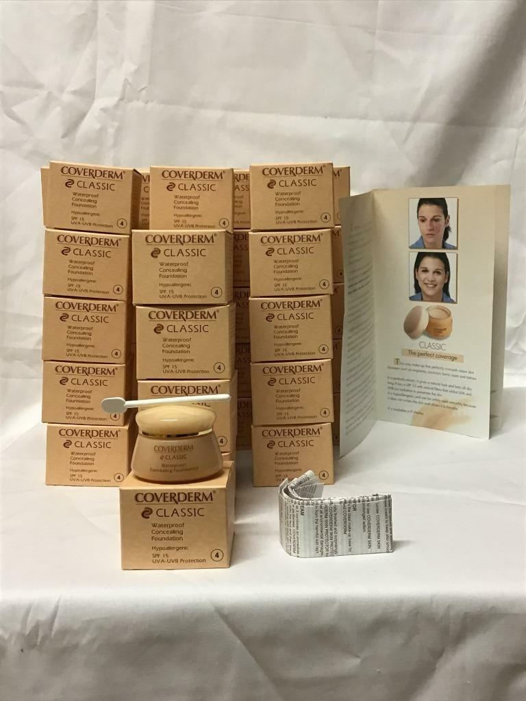 40 NIB COVERDERM CLASSIC # 4 WATERPROOF SPF 15 CONCEALING FOUNDATION 0.52oz 15ml