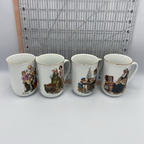 Vintage Norman Rockwell Coffee Cups - 4-Piece Set - Iconic Art - Assorted Design - Picture 2 of 14