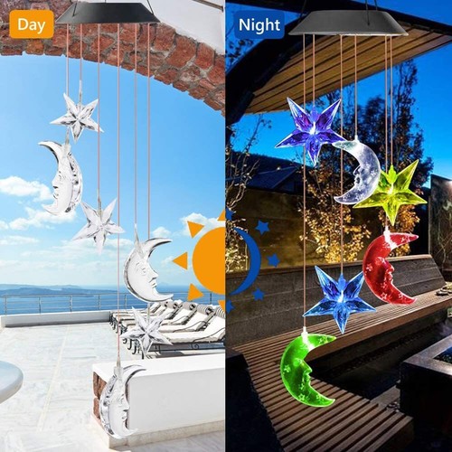 Solar Powered LED Color-Changing Wind Chime Lights Garden Yard Decor Waterproof - Picture 11 of 20