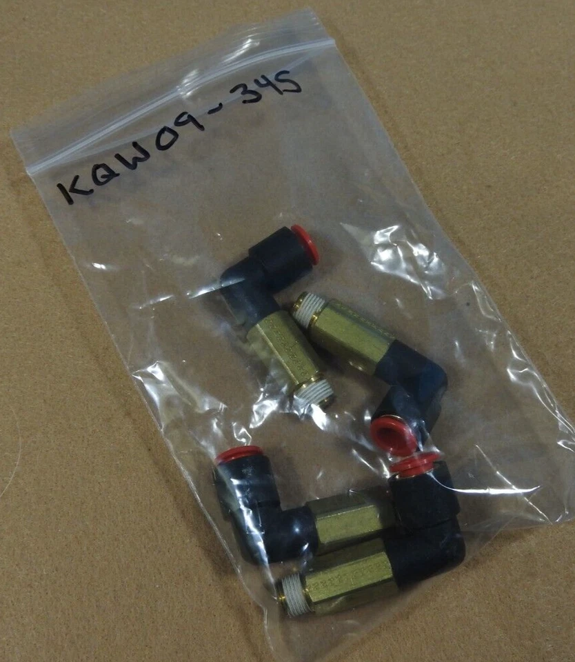 5/16" Tube x 1/8" NPT Elbow, SMC KQW09-34S (KQ2W09-34S) - Lot of 4 New - Image 2 of 3