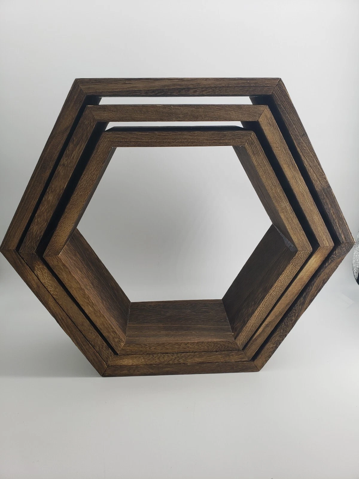 Hexagon Shelf set of 3 Nesting Shelfs, 15in