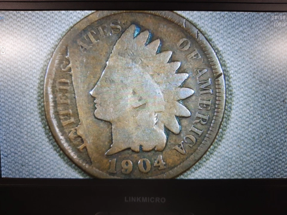 1904 Indian Head Penny, Small Cent, Obverse Error, Die Variety!  - Image 3 of 4
