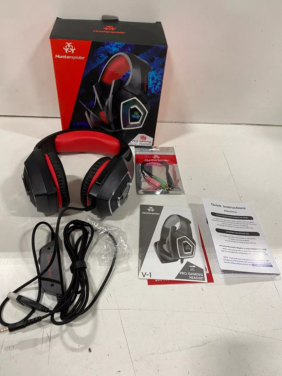 Hunterspider V1 Stereo Bass Game Gaming Headset for PS4 Slim Pro Xbox One PC Mic