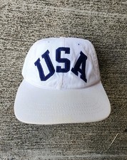 Vintage Polo Ralph Lauren USA Fitted Hat Flag Patch 92 Lo Made In USA Size S