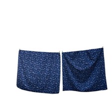 Vintage BHS Curtains Pair Blue Green Floral Flowers 83" Wide 89" Drop Pencil