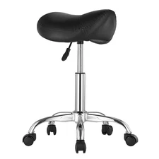 Saddle Stool w/Wheels，450 LBS Weight Capacity Ergonomic Rolling Stool，Height Adj