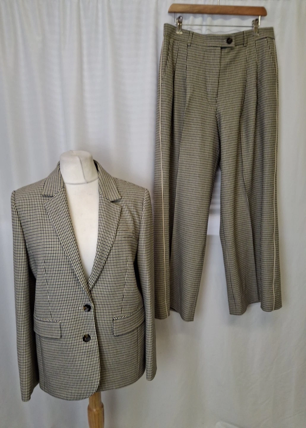 ME+EM Trousers Suit Jacket houndstooth Wide Leg UK14 Checked outfit E5093
Opens in a new window or t